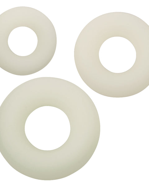 Alpha Glow-in-the-Dark Liquid Silicone 3 Ring Set  - White SE1492332