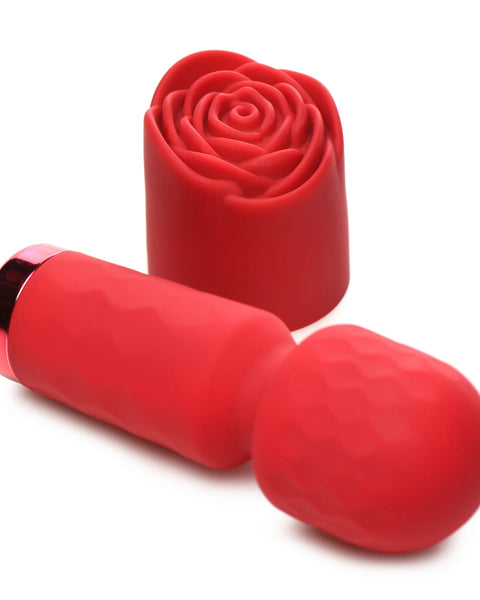 Pleasure Rose-Petite Mini Silicone Rose Wand - Red INM-AH339