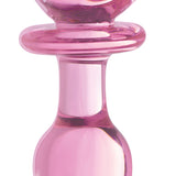 Pink Rose Glass Anal Plug - Medium BTYS-AG650-MED