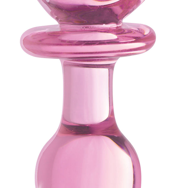 Pink Rose Glass Anal Plug - Medium BTYS-AG650-MED