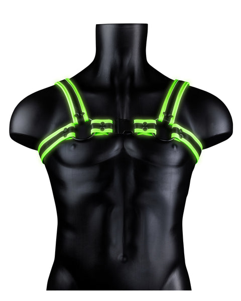 Bonded Leather Buckle Harness - Small/medium -  Glow in the Dark OU-OU773GLOSM