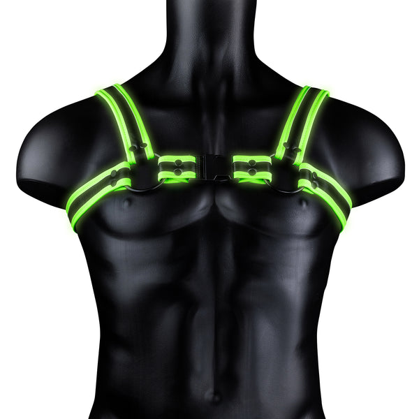 Bonded Leather Buckle Harness - Small/medium -  Glow in the Dark OU-OU773GLOSM