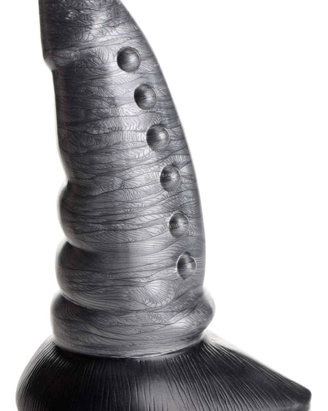 Beastly Tapered Bumpy Silicone Dildo - Silver CC-AG878-SLV