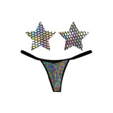 Neva Nude Naughty Knix Mirrored Mayhem Holographic G-String & Pasties Capricho Adult Store