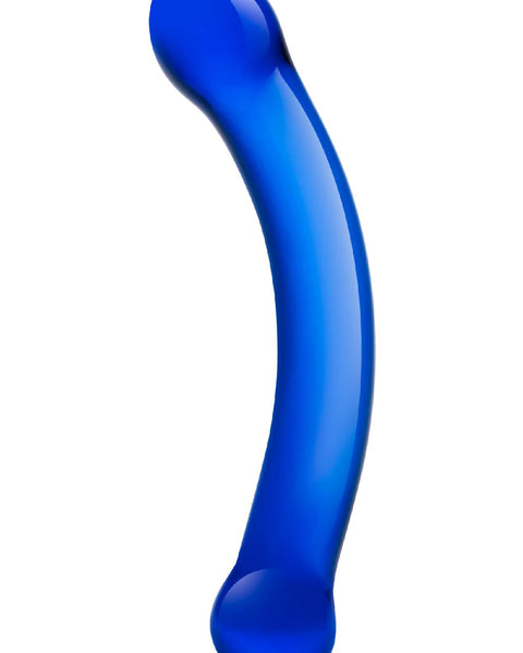 6 Inch Curved G-Spot Blue Glass Dildo GLAS-147