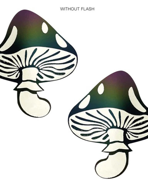 Rainbow Reflective Toadstool Nipple Cover Pasties NN-WHI-TOD-RBR