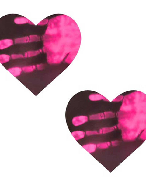 Neon Pinky Tink Temperature Reactive Heart Nipple Cover Pasties NN-HRPI-HRT-NS