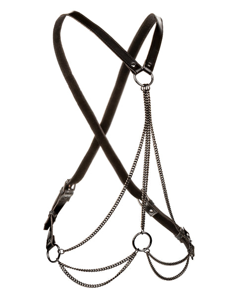 Euphoria Collection Plus Size Multi Chain Harness  - Black SE3101213