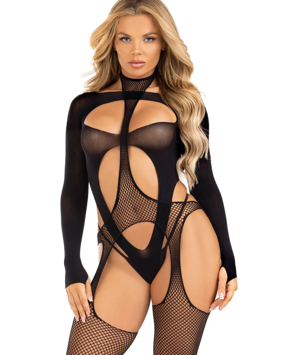 Suspender Bodystocking and Teddy Set Capricho Adult Store