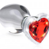 Red Heart Gem Glass Anal Plug - Large BTYS-AG432-LRG