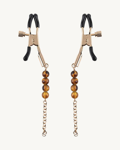 Sincerely Amber Beaded Nipple Clamp SS52105