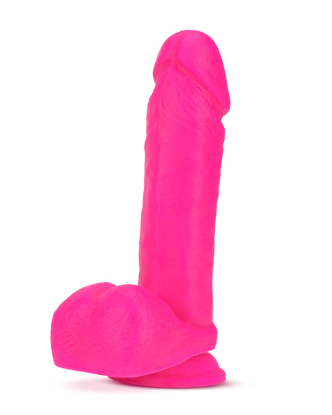 Neo Elite - 8 Inch Silicone Dual Density Cock With Balls - Neon Pink BL-86710