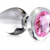 Pink Gem Glass Anal Plug - Small BTYS-AG430-SML