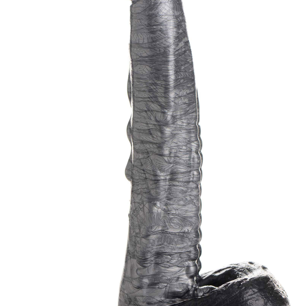 The Gargoyle Rock Hard Silicone Dildo -  Silver CC-AG875-SLV