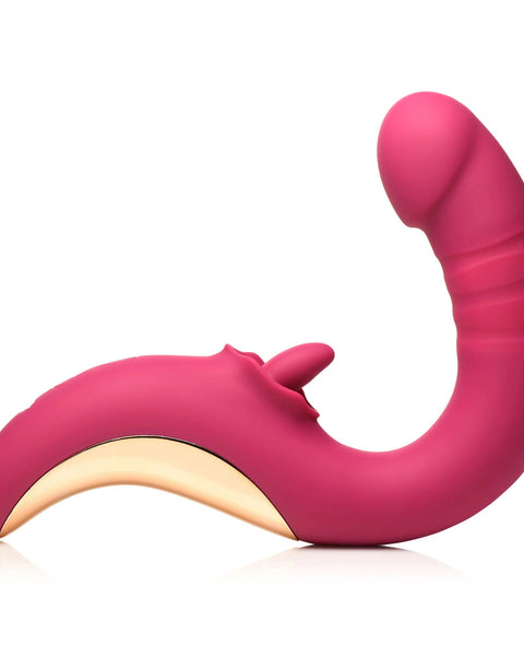 Tease and Please Thrusting and Licking Vibrator -  Fuchsia INM-AH437