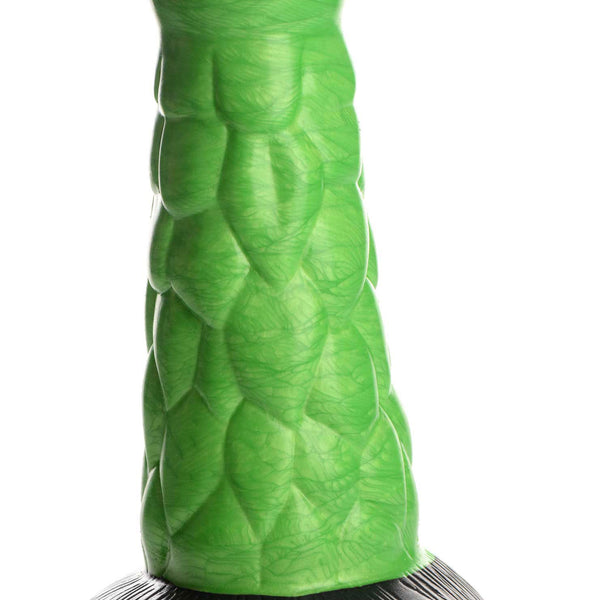 Radioactive Reptile Thick Scaly Silicone  Dildo - Green CC-AG872-GRN