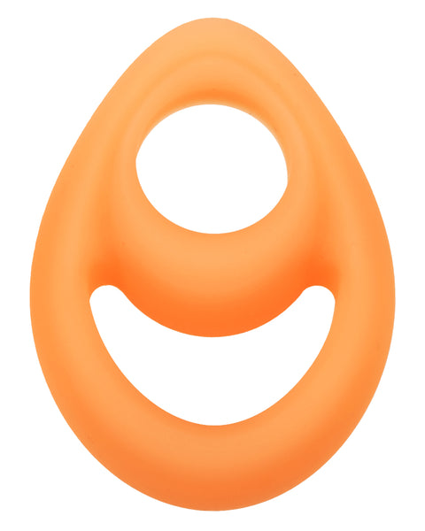 Alpha Glow-in-the-Dark Liquid Silicone Teardrop  Ring - Orange SE1492302