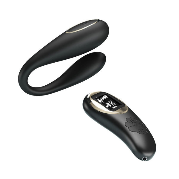 Nathan Double Pleasure Remote Control Vibrator -  Black BI-014582W-LED