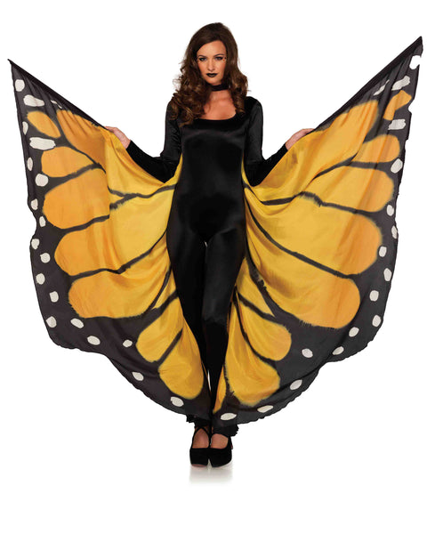 Festival Butterfly Wing Halter Cape - Orange/  - One Size - Black LA-A2782