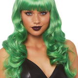 24 Inch Misfit Long Wavy Bang Wig - Green LA-A2766GRN