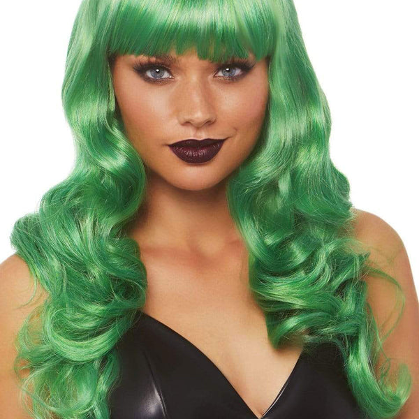 24 Inch Misfit Long Wavy Bang Wig - Green LA-A2766GRN