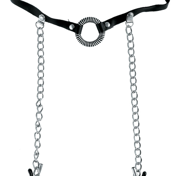 Fetish Fantasy Series O-Ring Gag With Nipple Clamps PD3845-23