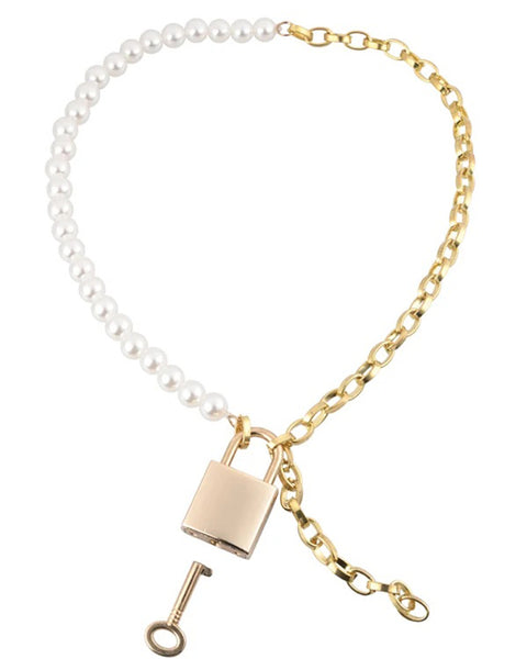 Pearl Day Collar - White/gold SS09852