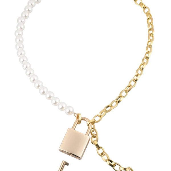 Pearl Day Collar - White/gold SS09852