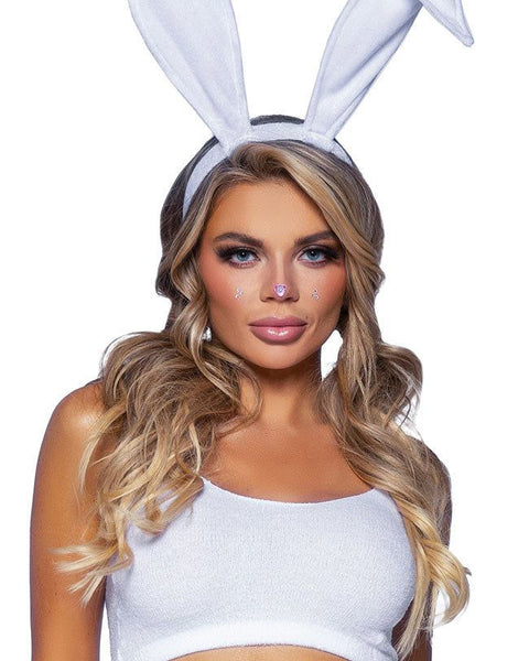 Bendable Velvet Bunny Rabbit Ears - White LA-A2868-WHT