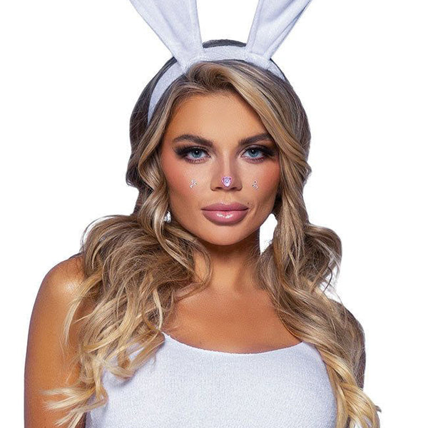 Bendable Velvet Bunny Rabbit Ears - White LA-A2868-WHT