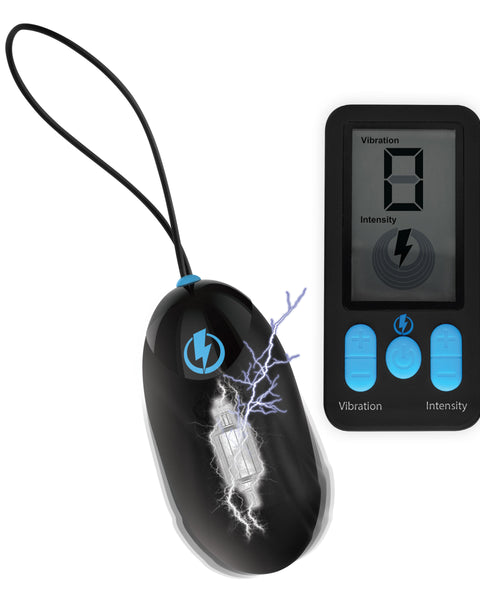 E-Stim Pro Silicone Vibrating Egg With Remote  Control - Black ZE-AG662