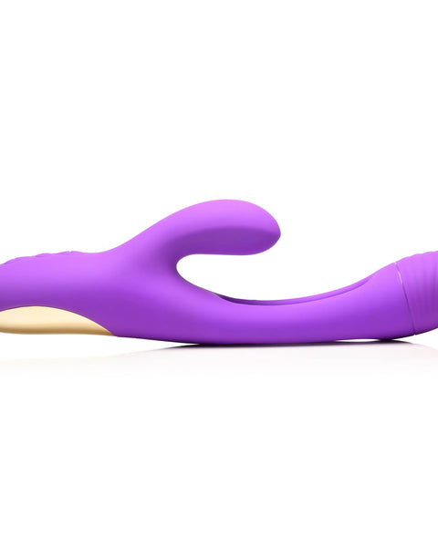 Tri-Flick Flicking Silicone Rabbit Vibrator -  Purple INM-AH411