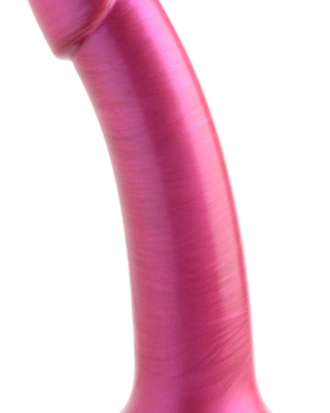 G-Tastic 7 Inch Metallic Silicone Dildo - Pink SU-AG862-PNK