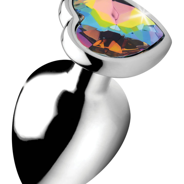 Rainbow Prism Heart Anal Plug - Large BTYS-AG374-LRG